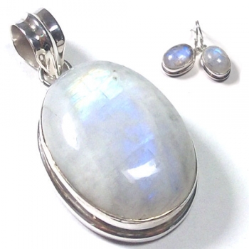 925 silver rainbow moonstone jewelry set